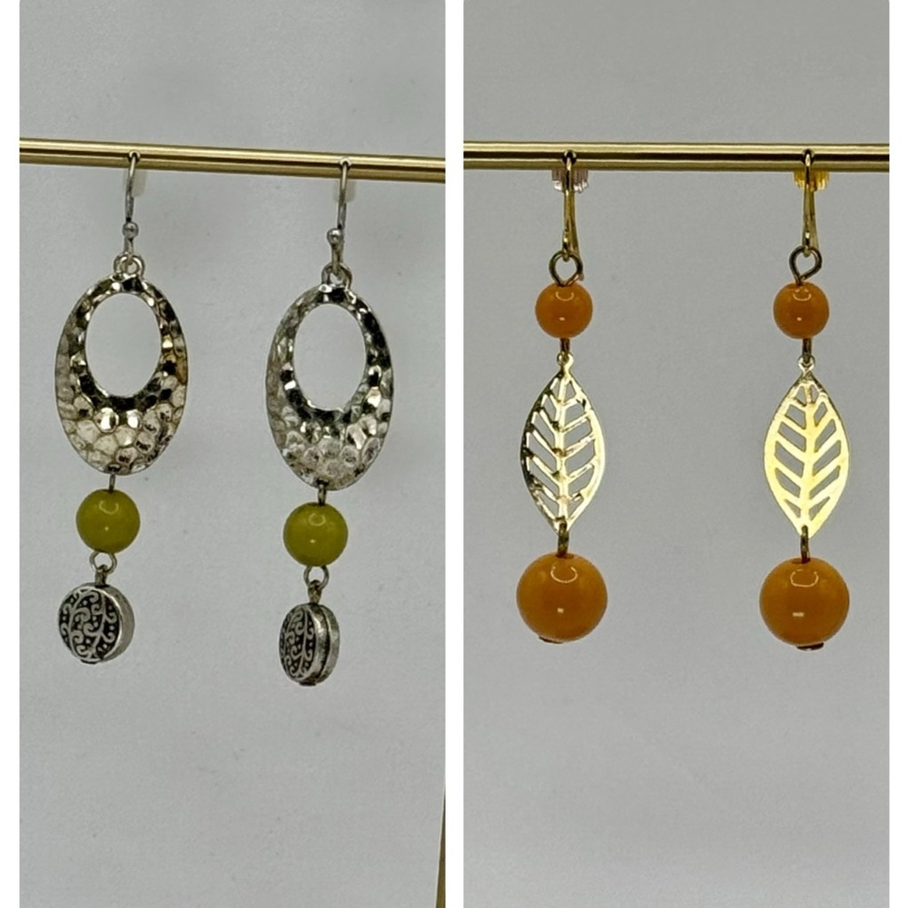 Lot of 2 pairs of handmade earrings